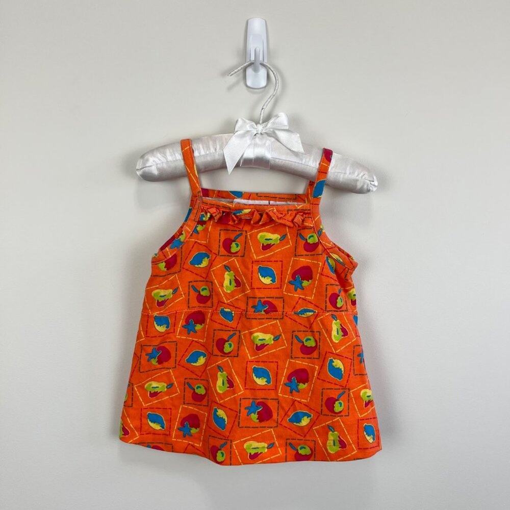 Vintage Small Steps Orange Fruit Tank Top 24 Months